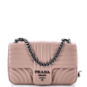 Prada Chain Flap Shoulder Bag Diagramme Quilted Leather Medium