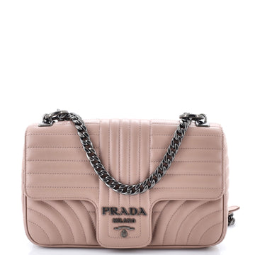 Prada Chain Flap Shoulder Bag Diagramme Quilted Leather Medium