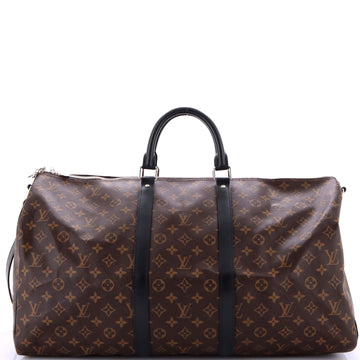 Louis Vuitton Keepall Bandouliere Bag Macassar Monogram Canvas 55