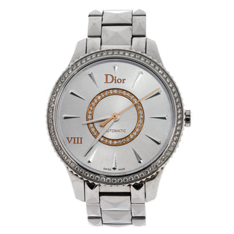 Christian Dior VIII Montaigne Automatic Watch Stainless Steel with Diamond Bezel and Dial 36
