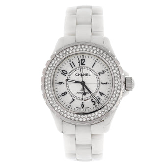 Chanel J12 Automatic Watch Ceramic and Stainless Steel with Diamond Bezel 38