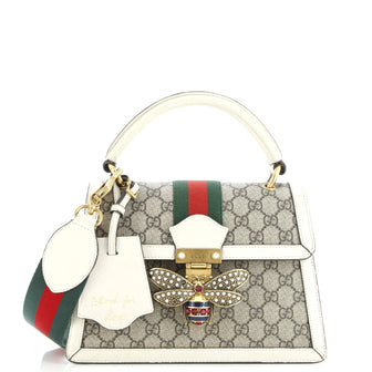 Gucci Queen Margaret Top Handle Bag GG Coated Canvas with Leather Small