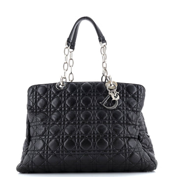 Christian Dior Soft Zipped Shopping Tote Cannage Quilt Lambskin Large