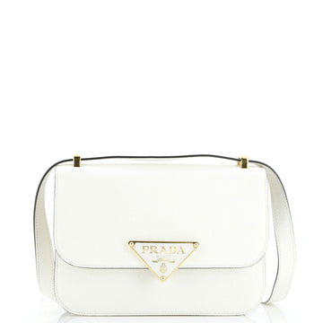 Prada Embleme Triangle Logo Flap Bag Saffiano Leather Small