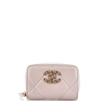 Chanel 19 Zip Coin Purse Quilted Leather