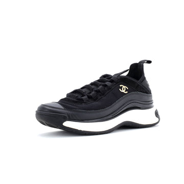 Chanel Women's CC Cap Toe Logo Sneakers Suede and Mixed Fibers