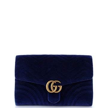 Gucci GG Marmont Flap Clutch Matelasse Velvet