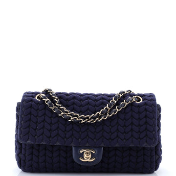 Chanel CC Chain Flap Bag Chevron Knit Jersey Medium
