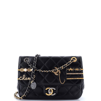 Chanel Coco Clips Flap Bag Embellished Quilted Lambskin Small