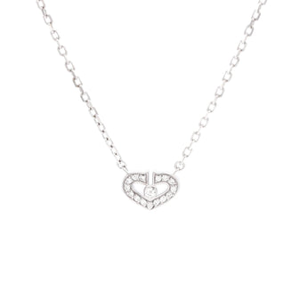 Cartier C Heart de Cartier Pendant Necklace 18K White Gold with Diamonds