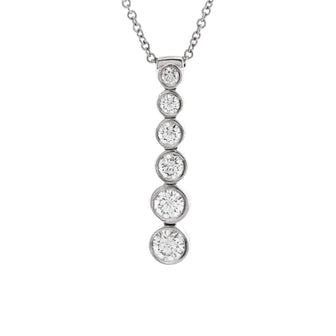 Tiffany & Co. Jazz Graduated Drop Pendant Necklace Platinum and Diamonds