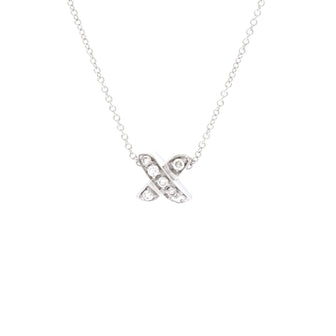 Tiffany & Co. Signature X Pendant Necklace 18K White Gold with Diamonds