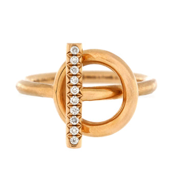 Hermes Echappee Ring 18K Rose Gold and Diamonds Small