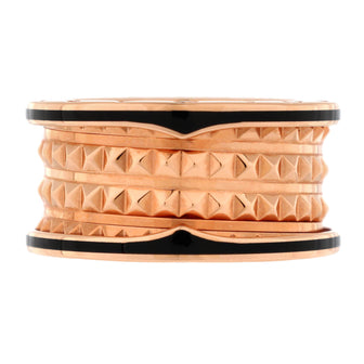 Bvlgari B.Zero1 Rock Four Band Ring 18K Rose Gold and Ceramic