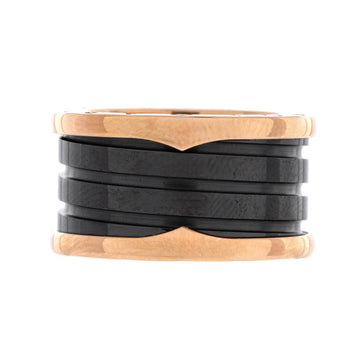 Bvlgari B.Zero1 Three Band Ring 18K Rose Gold and Ceramic