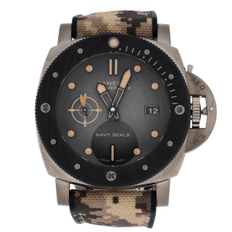 Panerai Submersible Navy Seals Titanio Limited Edition Automatic Watch Brushed Titanium with Carbotech 47