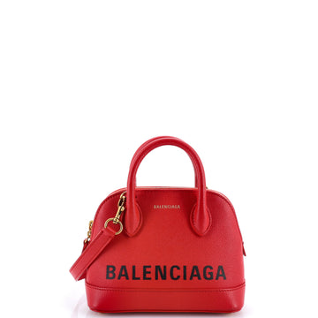 Balenciaga Logo Ville Bag Leather XXS