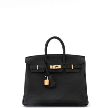 Hermes Birkin Handbag Black Togo with Rose Gold Hardware 25