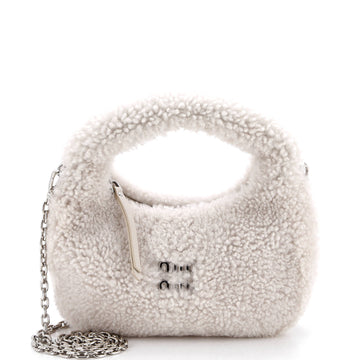 Miu Miu Wander Hobo Shearling Small