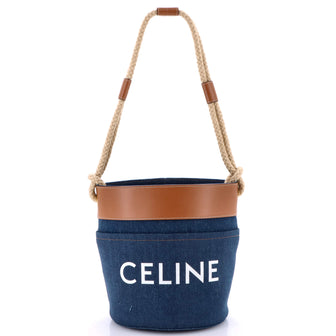 Celine Rope Bucket Bag Denim Small