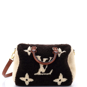 Louis Vuitton Speedy Bandouliere Bag Monogram Giant Teddy Fleece 25