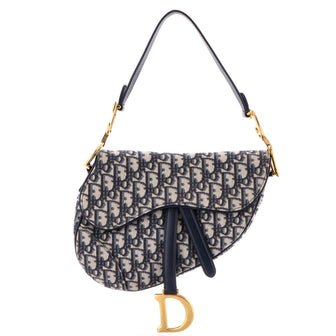Christian Dior Saddle Handbag Oblique Canvas Medium