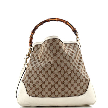 Gucci Diana Bamboo Shoulder Bag GG Canvas Medium