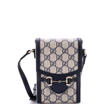Gucci Horsebit 1955 Crossbody Bag GG Coated Canvas with Leather Mini
