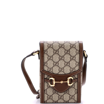 Gucci Horsebit 1955 Crossbody Bag GG Coated Canvas with Leather Mini