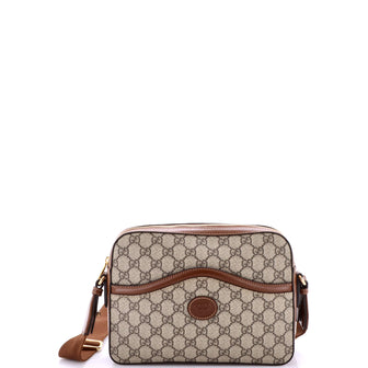 Gucci Interlocking G Patch Messenger Camera Bag GG Coated Canvas
