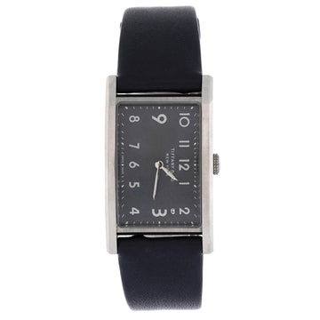Tiffany & Co. East West 2-Hand Quartz Watch Stainless Steel and Leather 22