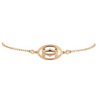 Cartier Double C Logo Bracelet 18K Rose Gold with Diamonds