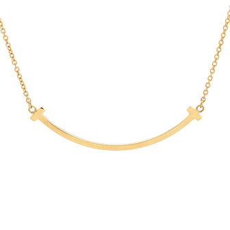 Tiffany & Co. T Smile Pendant Necklace 18K Yellow Gold Small
