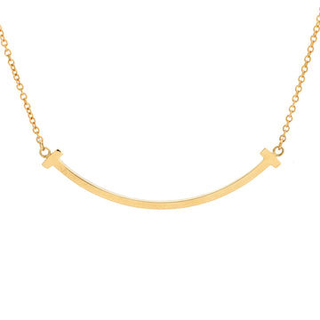 Tiffany & Co. T Smile Pendant Necklace 18K Yellow Gold Small