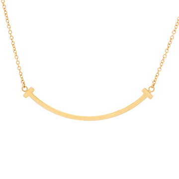 Tiffany & Co. T Smile Pendant Necklace 18K Rose Gold Small