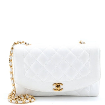 Chanel Vintage Diana Flap Bag Quilted Caviar Medium