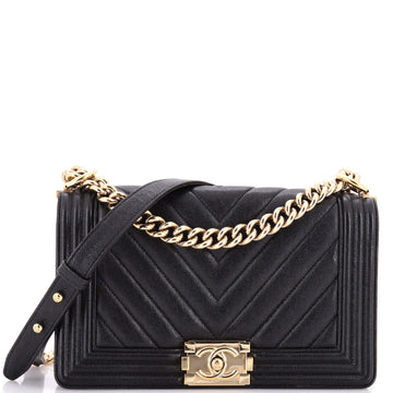 Chanel Boy Flap Bag Chevron Lambskin Old Medium