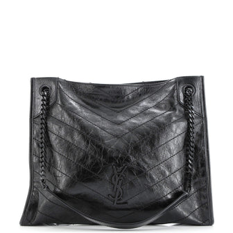 Saint Laurent Niki Shopping Tote Matelasse Chevron Leather Medium