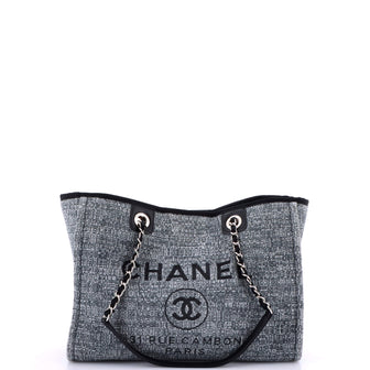 Chanel Deauville Tote Raffia with Glitter Detail Small