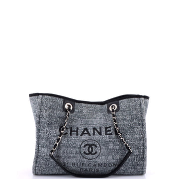 Chanel Deauville Tote Raffia with Glitter Detail Small