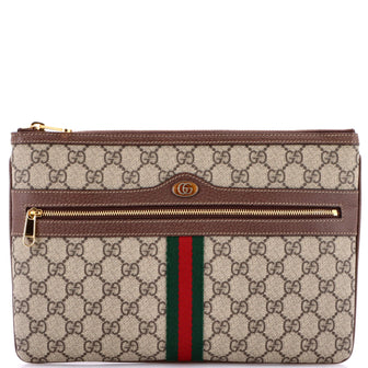 Gucci Ophidia Zip Pouch GG Coated Canvas Large