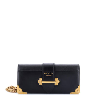 Prada Cahier Chain Clutch City Calf and Saffiano