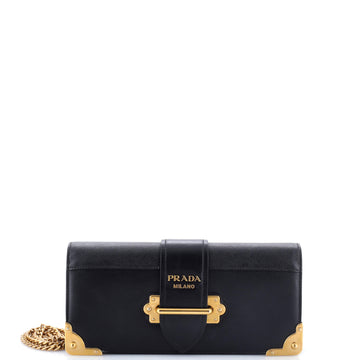 Prada Cahier Chain Clutch City Calf and Saffiano