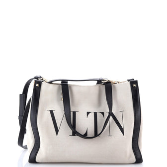 Valentino Garavani Grande Plage VLTN Tote Canvas Small