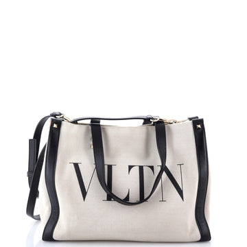 Valentino Garavani Grande Plage VLTN Tote Canvas Small