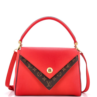 Louis Vuitton Double V Handbag Calfskin with Monogram Canvas