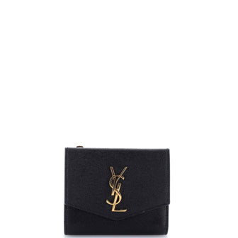Saint Laurent Uptown Compact Flap Wallet Leather
