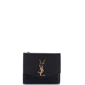 Saint Laurent Uptown Compact Flap Wallet Leather