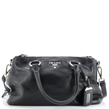 Prada Double Zip Convertible Tote Soft Calf Medium