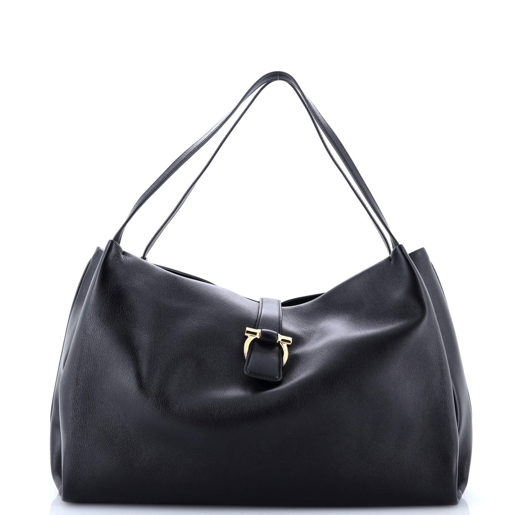 Salvatore Ferragamo Gancini Belt Hobo Shoulder Bag Leather Medium